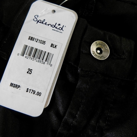 NWT!! SPLENDID Black Skinny Pants Stretch 5 Pocket Styling Minimalist Size 25 - Picture 13 of 16